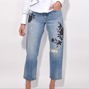 Rag & Bone Embroidered Light Wash Jeans